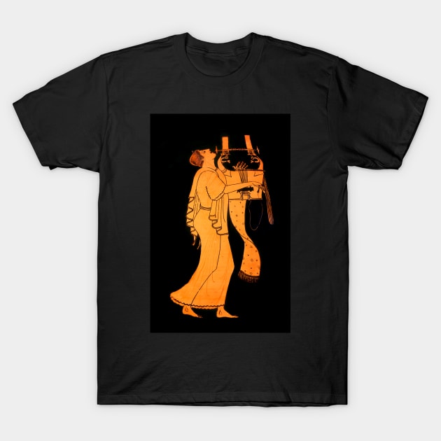 Attic Greek Lyre player by the Berlin Painter T-Shirt by WillowNox7